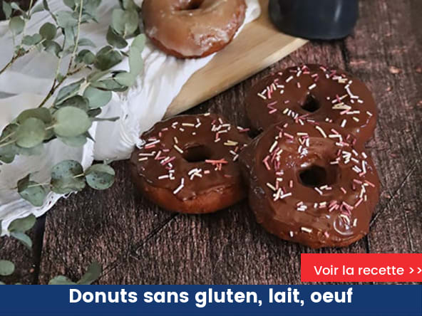 Donuts sans gluten, lait, oeuf